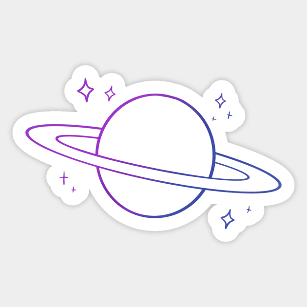 Starry Saturn Sticker by Elven Lotus